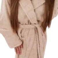 Халат ЖАКАРД - MS - Капучино- дамски - 3501 | Халат ЖАКАРД - MS - Капучино- дамски - 3501