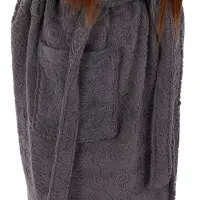 Халат ЖАКАРД - MS - Сив - дамски - 3514 | Халат ЖАКАРД - MS - Сив - дамски - 3514