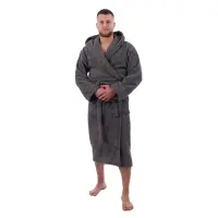 Халат ЖАКАРД - MS - Сив - мъжки - 3542 | Халат ЖАКАРД - MS - Сив - мъжки - 3542