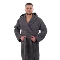 Халат ЖАКАРД - MS - Сив - мъжки - 3545 | Халат ЖАКАРД - MS - Сив - мъжки - 3545