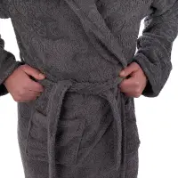 Халат ЖАКАРД - MS - Сив - мъжки - 3546 | Халат ЖАКАРД - MS - Сив - мъжки - 3546