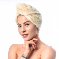 Хавлиен тюрбан за глава - крем - Хавлиен тюрбан за глава - крем