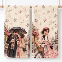 Хавлиени кърпи с печат 30x50 см в кутия „Любов в Париж“ - 4503 | Хавлиени кърпи с печат 30x50 см в кутия „Любов в Париж“ - 4503