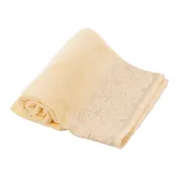 Хавлия Микропамук Дантела - Светло жълто - Хавлия Микропамук Дантела - Светло жълто