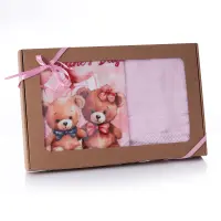 Комплект 2бр.кърпи в кутия - розова - Свети Валентин - 3576 | Комплект 2бр.кърпи в кутия - розова - Свети Валентин - 3576