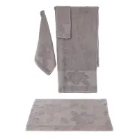 Комплект 4 броя хавлия Цветя - Сиво - Комплект 4 броя хавлия Цветя - Сиво