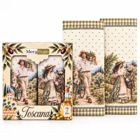 Комплект хавлиени кърпи с печат 30x50 см в кутия „Тосканска разходка“ - 4272 | Комплект хавлиени кърпи с печат 30x50 см в кутия „Тосканска разходка“ - 4272