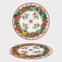 Кръгла хавлиена кърпа с коледни мотиви - 4498 - Кръгла хавлиена кърпа с коледни мотиви - 4498