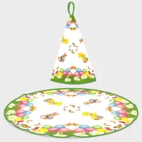 Кръгла хавлиена кърпа с великденски мотиви - 5117 - Кръгла хавлиена кърпа с великденски мотиви - 5117