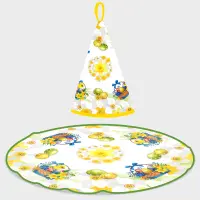 Кръгла хавлиена кърпа с великденски мотиви - 5123 - Кръгла хавлиена кърпа с великденски мотиви - 5123