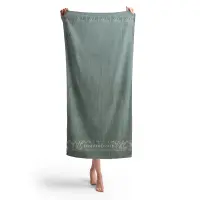 Плажна хавлия с бамбуков десен - каки зелено -  Плажна хавлия с бамбуков десен - каки зелено