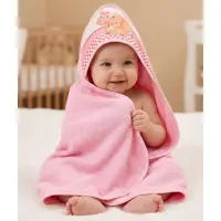 Бебешка хавлиена кърпа с качулка - Розово - Слонче - 3775 | Бебешка хавлиена кърпа с качулка - Розово - Слонче - 3775