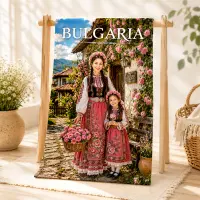 Сувенирна хавлиена кърпа с печат 30x50см – Български мотиви 5576 - Сувенирна хавлиена кърпа с печат 30x50см – Български мотиви 5576